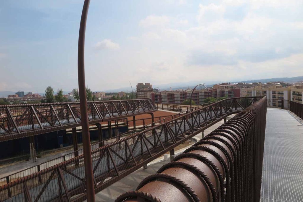 Rusty Steel Footbridge with LINEACOR Products in Sabadell (Barcelona) Spain
